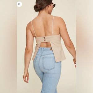 LPA REVOLVE New Jelsomina Open Back Neutral Minimalist Clean Girl Tank Top